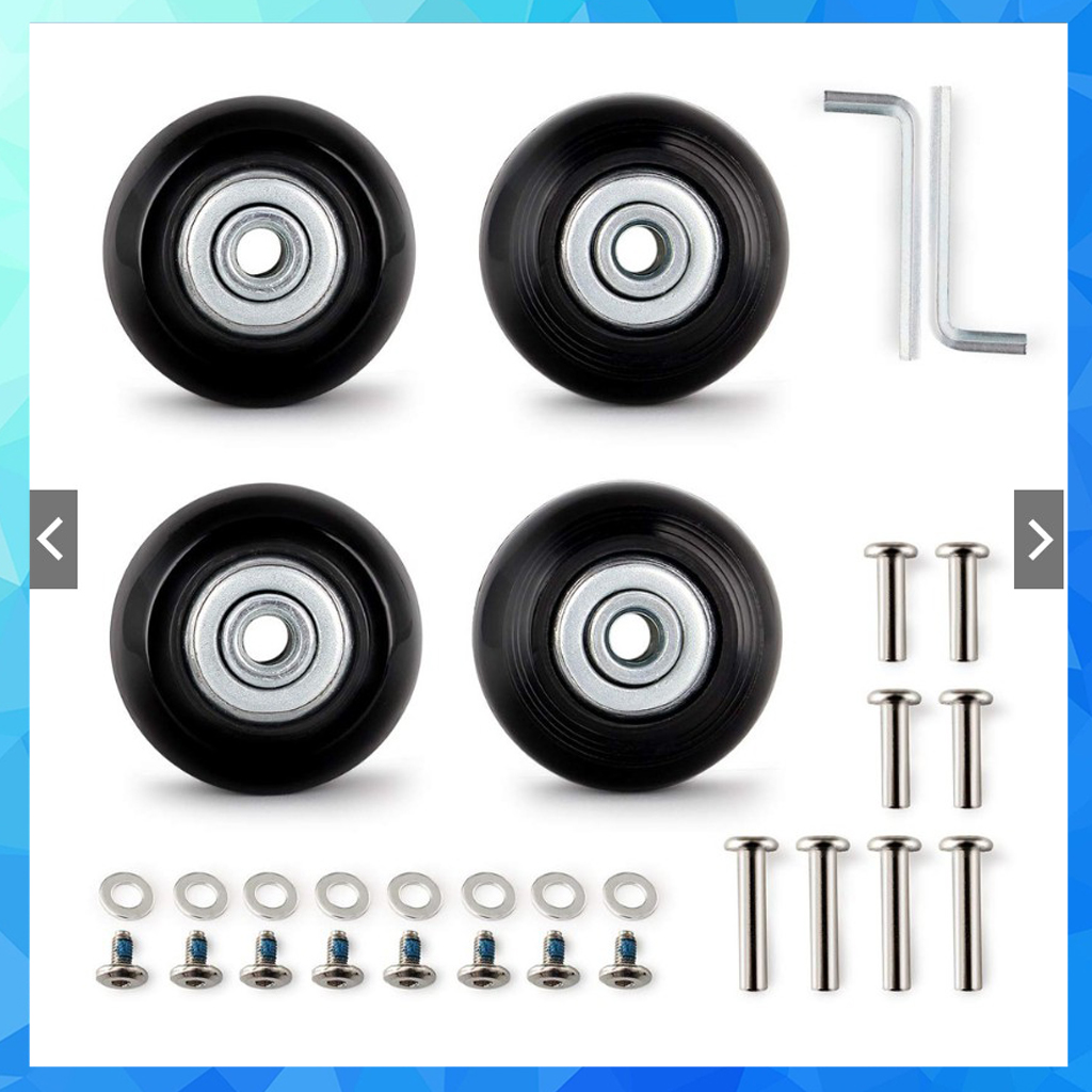 Ready Stock 4 Pcs Luggage Wheels Luggage Suitcase Replacement Wheels Repair OD 50mm Axles Deluxe Luggage Wheel Replacement Travel Accessories