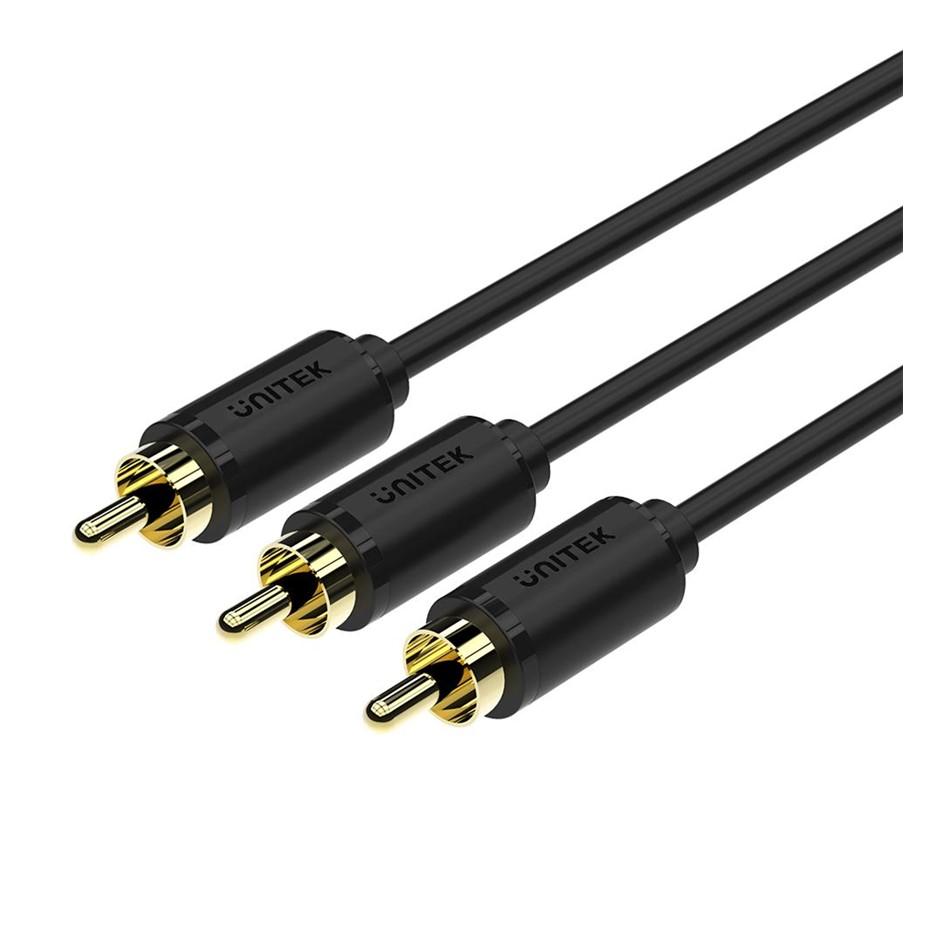 Unitek Audio Cable Premium AUX Audio Cable 1.5m 3 RCA Male To 3 RCA Male