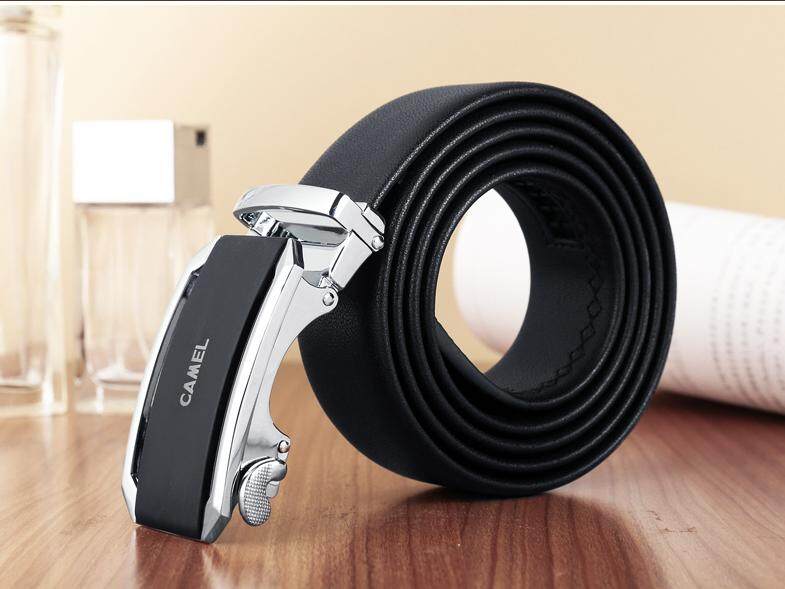 Camel Men Automatic Buckle Belt 100% Genuine Cow Leather Business Casual Strap Belt