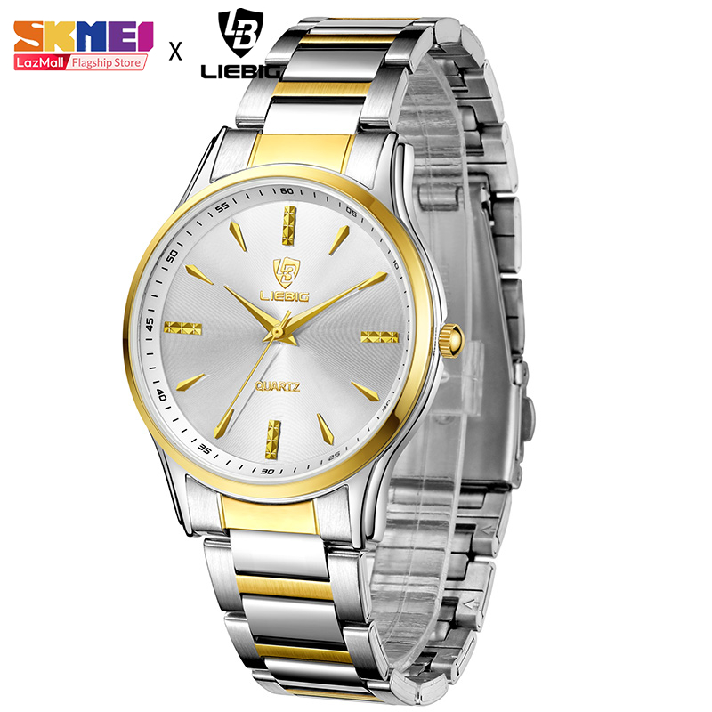 SKMEI LIEBIG Watch For Women Men Original On Sale Relo Waterproof Couple Watch For Womens Gold Watch L1016