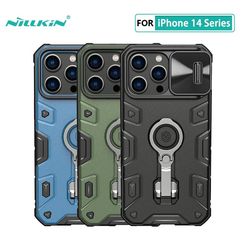 For iPhone 14 Pro Max Case NILLKIN CamShield Armor Pro Magnetic Slide Camera Case for iPhone14 Plus With Ring Kickstand