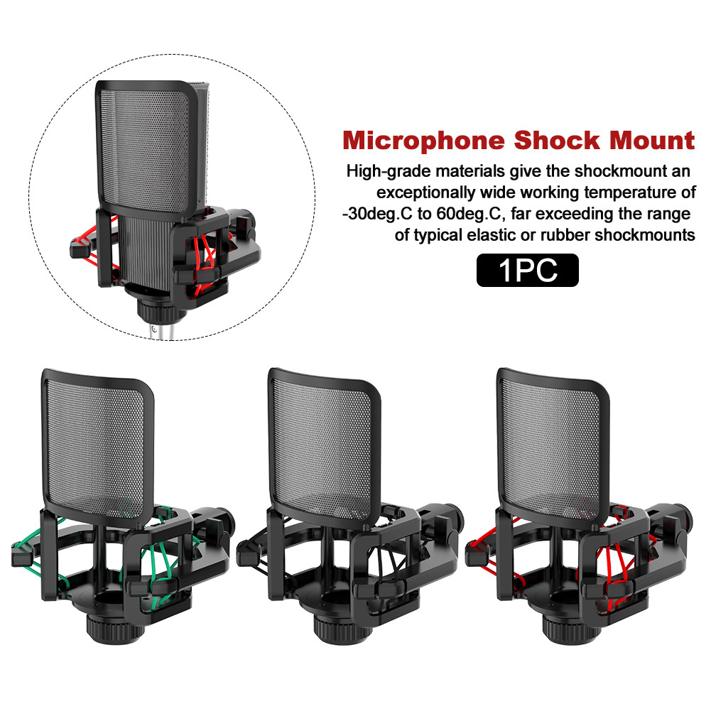 Easy Install With Filter Screen Stable Reduce Noise Broadcast For Microphones Studio Recording Anti Vibration Universal Professional Shock Mount
