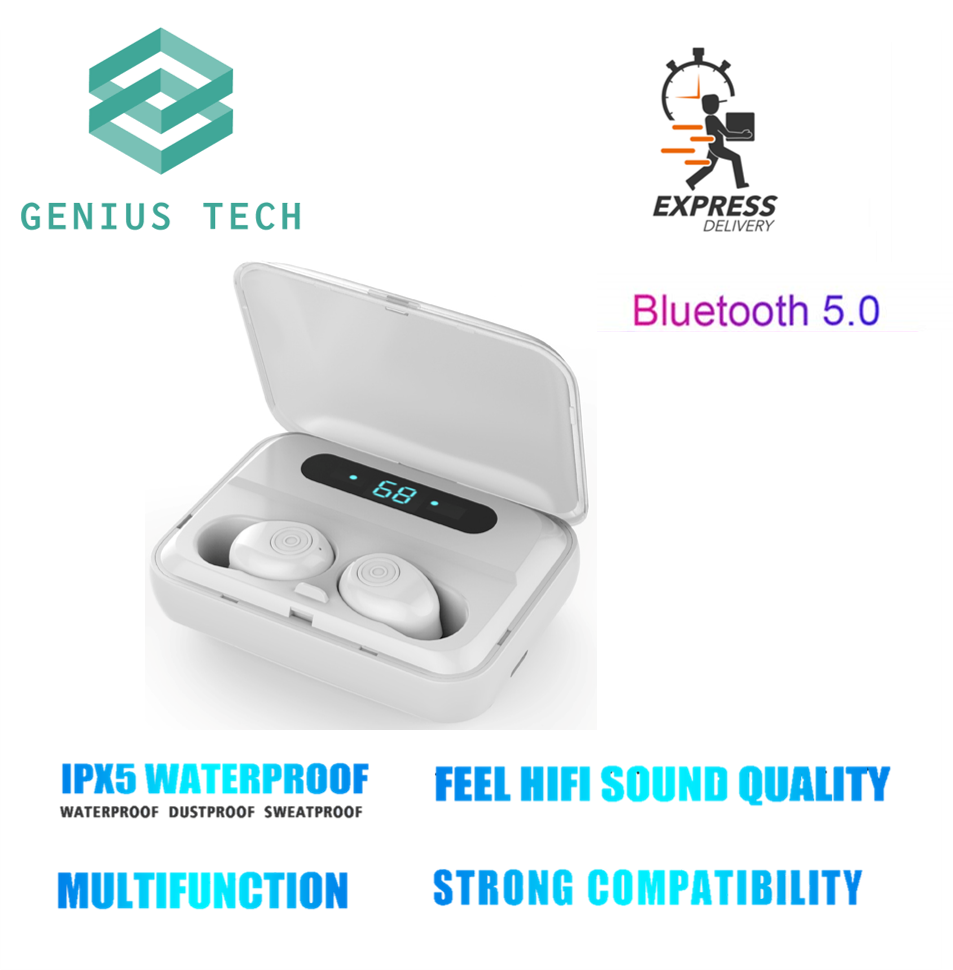 [SG Seller] T10 Tws Wireless Bluetooth Earphone Version 5.0 – noise cancelling earbud with 1500Mah