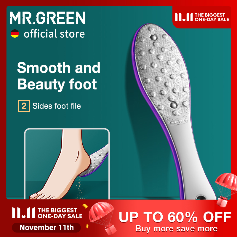 MR.GREEN Pedicure Foot Care Tools Foot File Rasps Callus Dead Skin Remover Professional Stainless Steel Double Sides Files