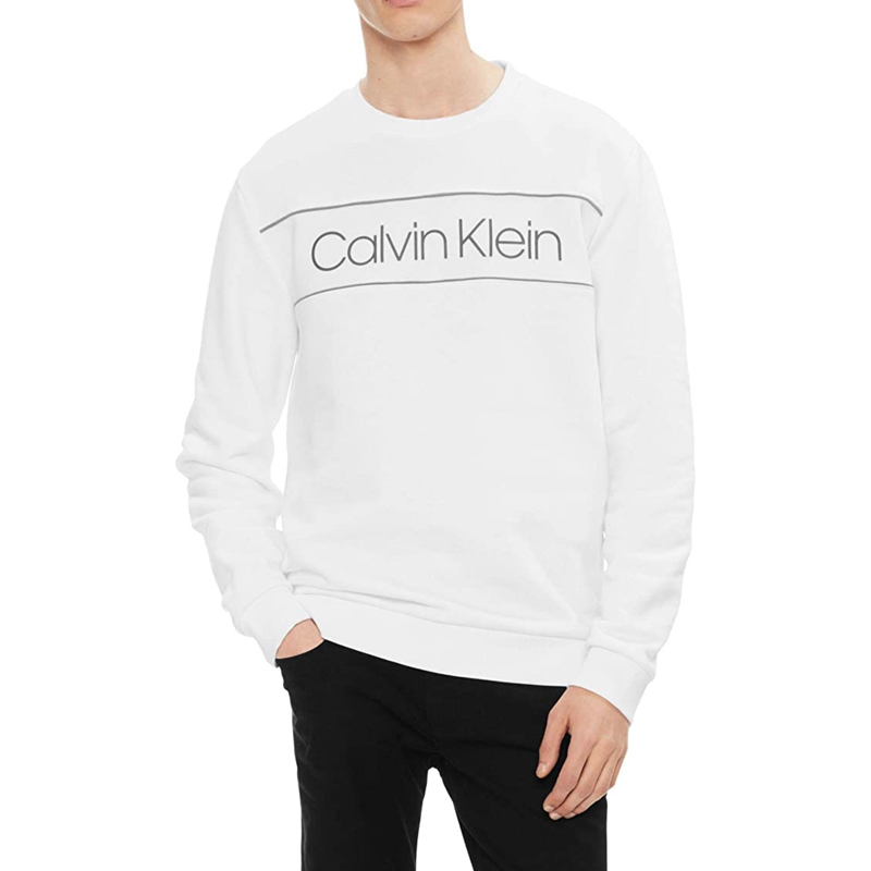 Calvin Klein Men's Sweater Soft Touch Fleece White