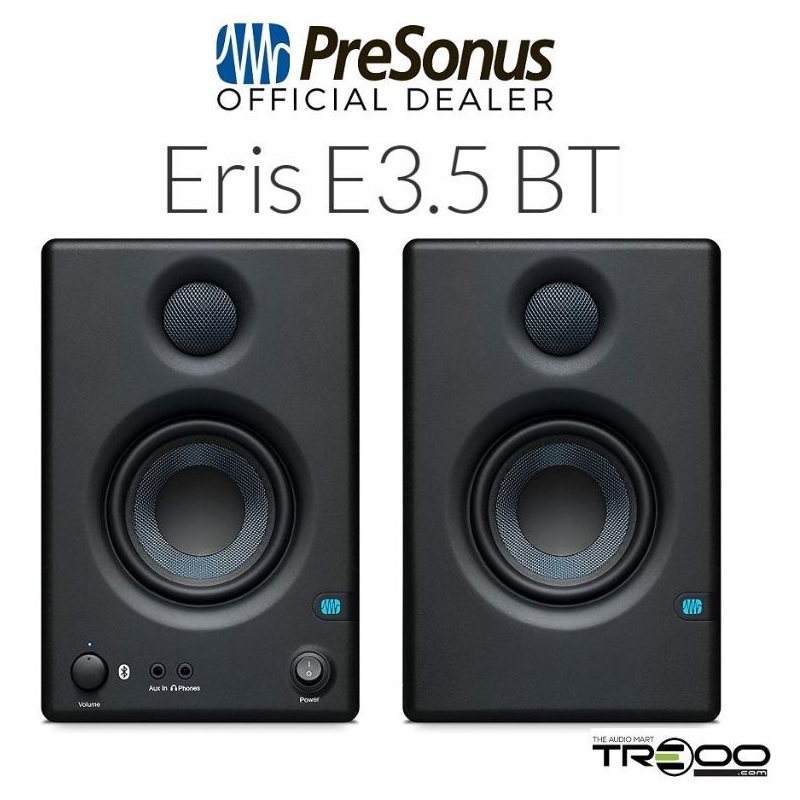 PreSonus Eris E3.5 BT Wireless Bluetooth Studio Monitoring Desktop Bookshelf Speakers