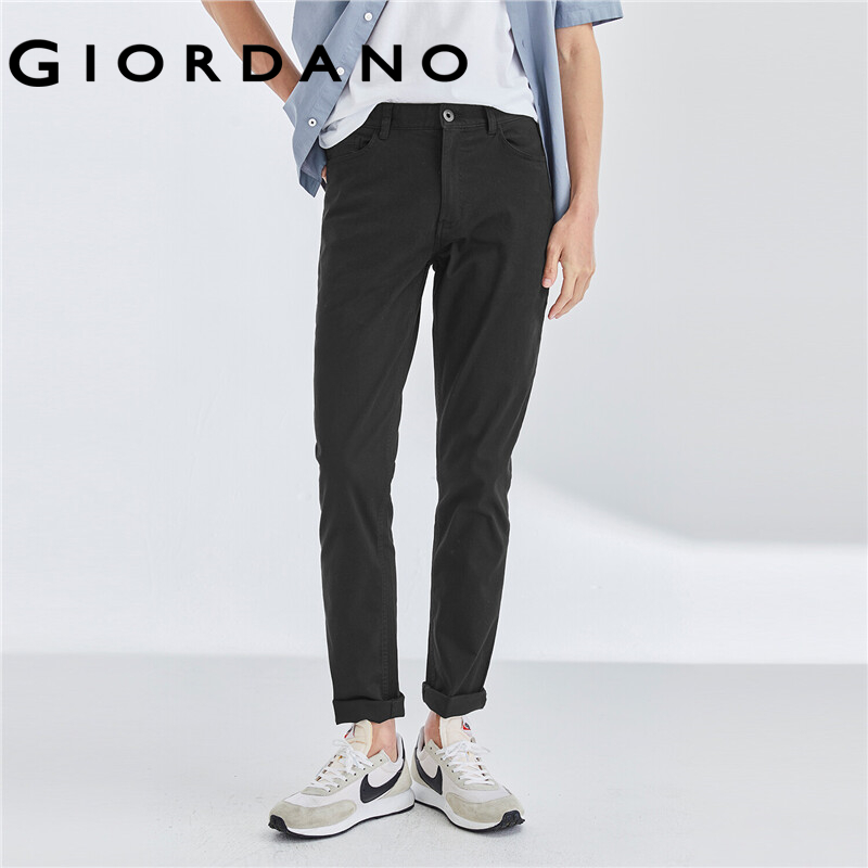 Giordano Men Pants Mid-Rise Button Closure Zip Fly Denim Jeans Classic Multi-Pocket Solid Pants For Men Free Shipping 01118027