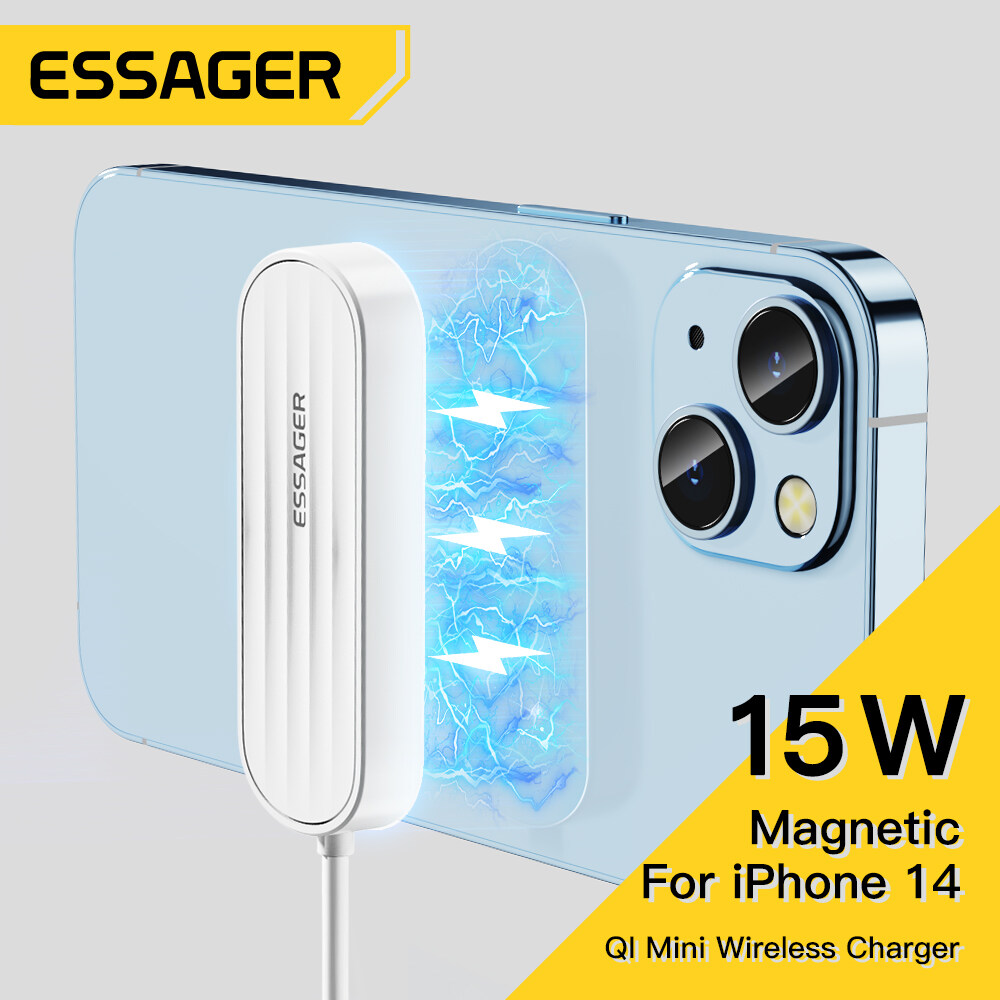 Essager 15W Magnetic Wireless Charger With Stand For iPhone 14 13 12 Pro Max Qi Mini Wireless Fast Charging Pad For AirPods Pro