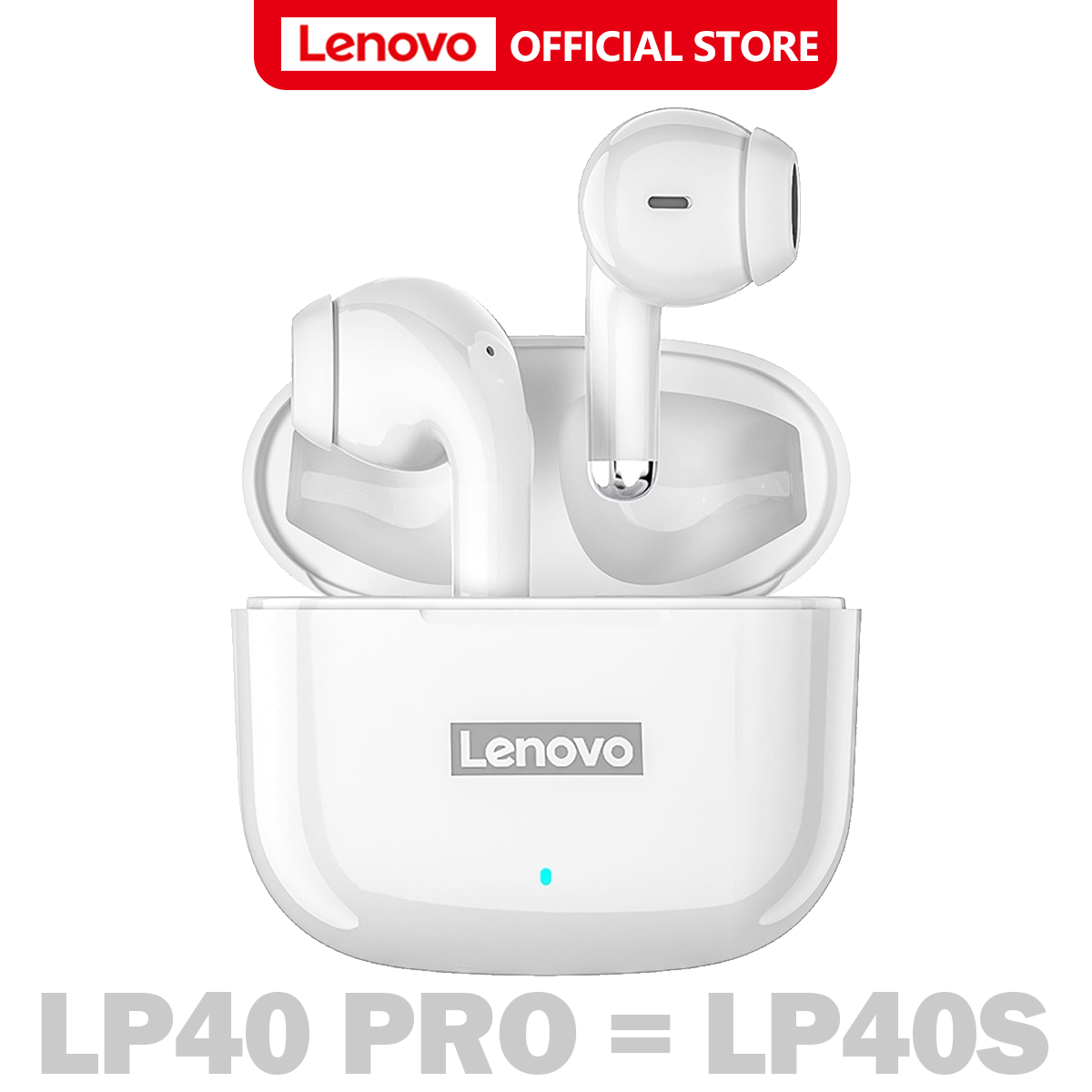 Lenovo LP40S 2021 New Version LP40 IPX5 True wireless Earphone Bluetooth 5.1 Earbuds Low latency Gaming TWS headset with mic HD Music Earpods headphone Earpieces Microphone audio Sports earpod 5.0