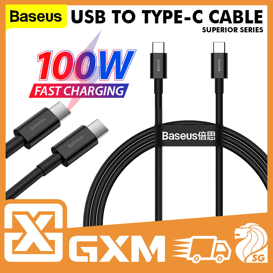 Baseus Superior Type C To Type C 100w USB C Fast Quick Charging Data Cable Mobile Phone Tablet Laptop Switch QC3.0 1M/2M Cable
