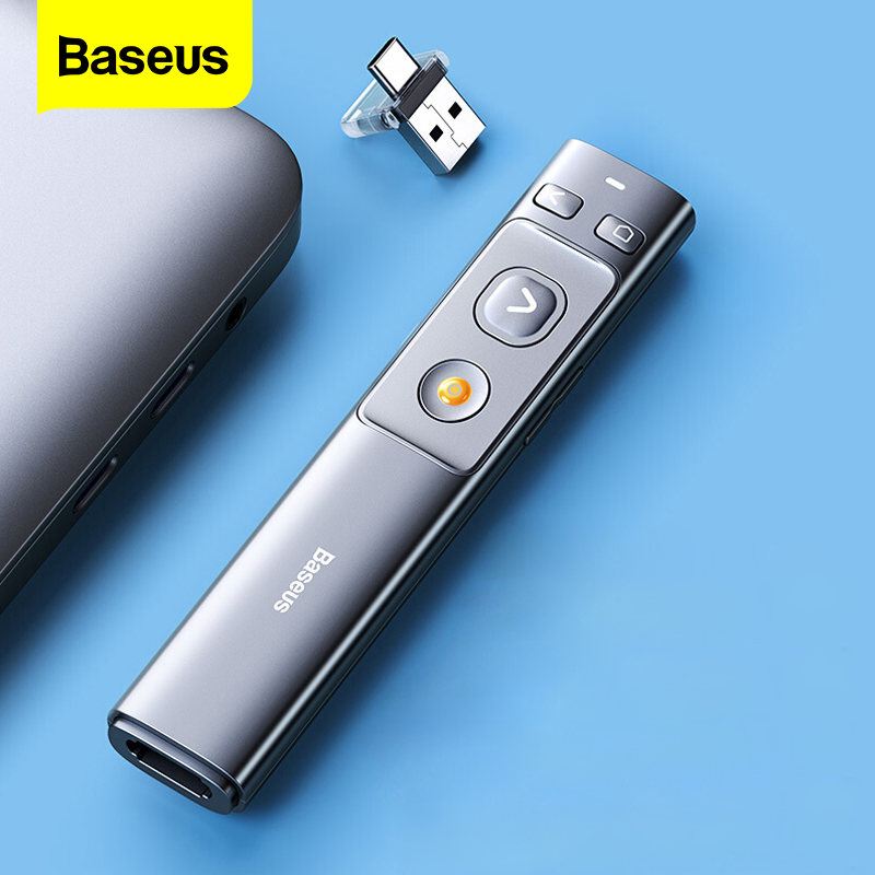 Baseus Presenter Wireless Remote Controller 2.4GHz USB&USB C  Pointer for Mac Win Projector PPT Powerpoint Presentation Pen