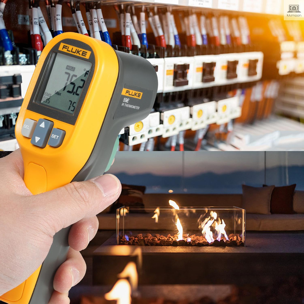 FLUKE 59E Infrared Mini IR Digital Handheld Temperature Tester 8:1 Digital IR Temperature Gauge -30~350°C(-22~66 HOT1