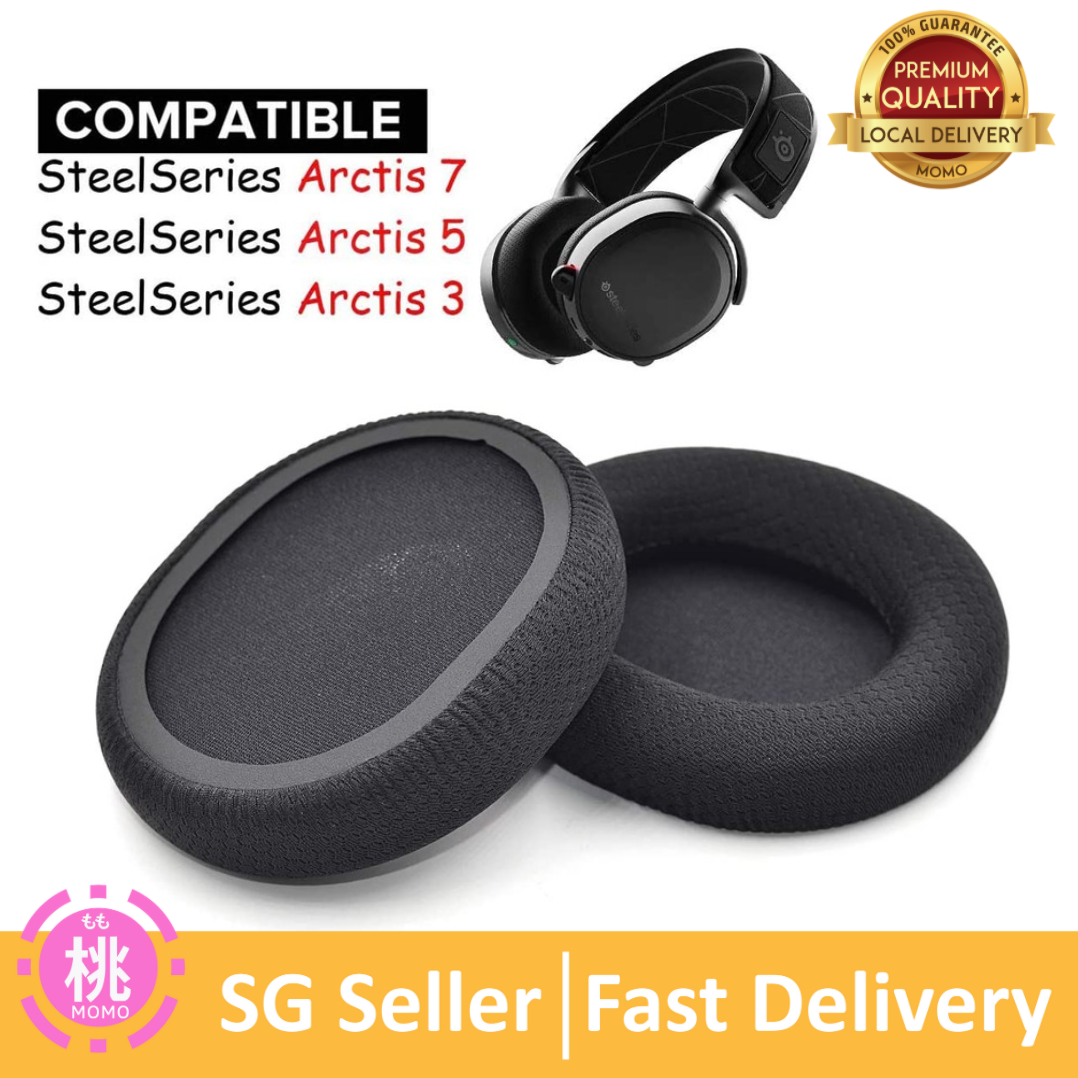 Replacement Black Fabric Ear Pads Cushion Earmuffs for SteelSeries Arctis 3 5 7 Gaming Headset Headphone