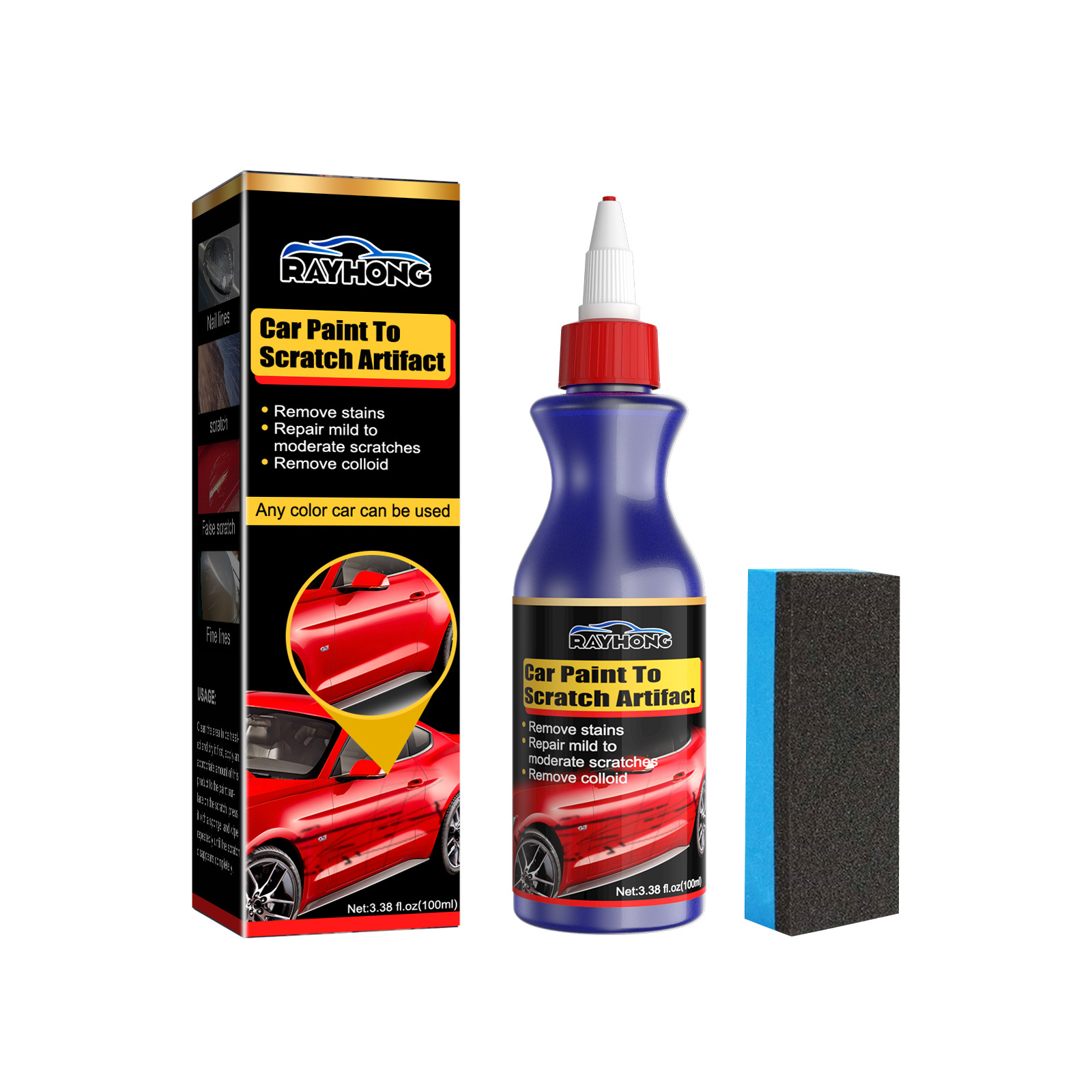 【BUY 1 GET FREE GIFT】RAYHONG Car Scratch Remover Nano Spray Car Paint Scratch Repair Agent Car Styling Wax Scratch Repair Kit Polishing Grinding Paste Paint Cleaner Maintenance Scratches Remove