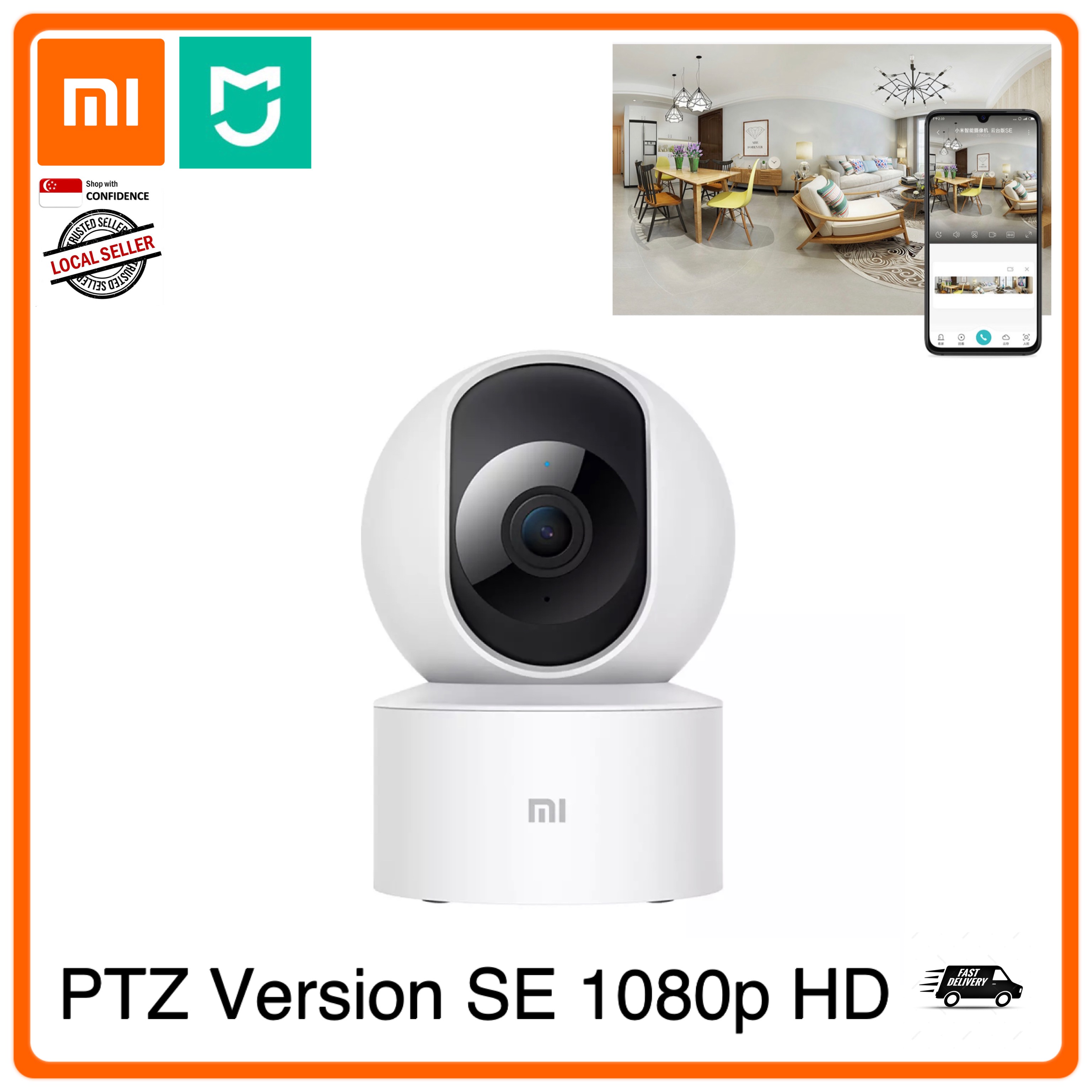 [Global Version] Xiaomi MIJIA Home Security Camera SE 360 PTZ 2021 version CCTV 1080P FHD, Infrared Night Vision Wifi Security Camera