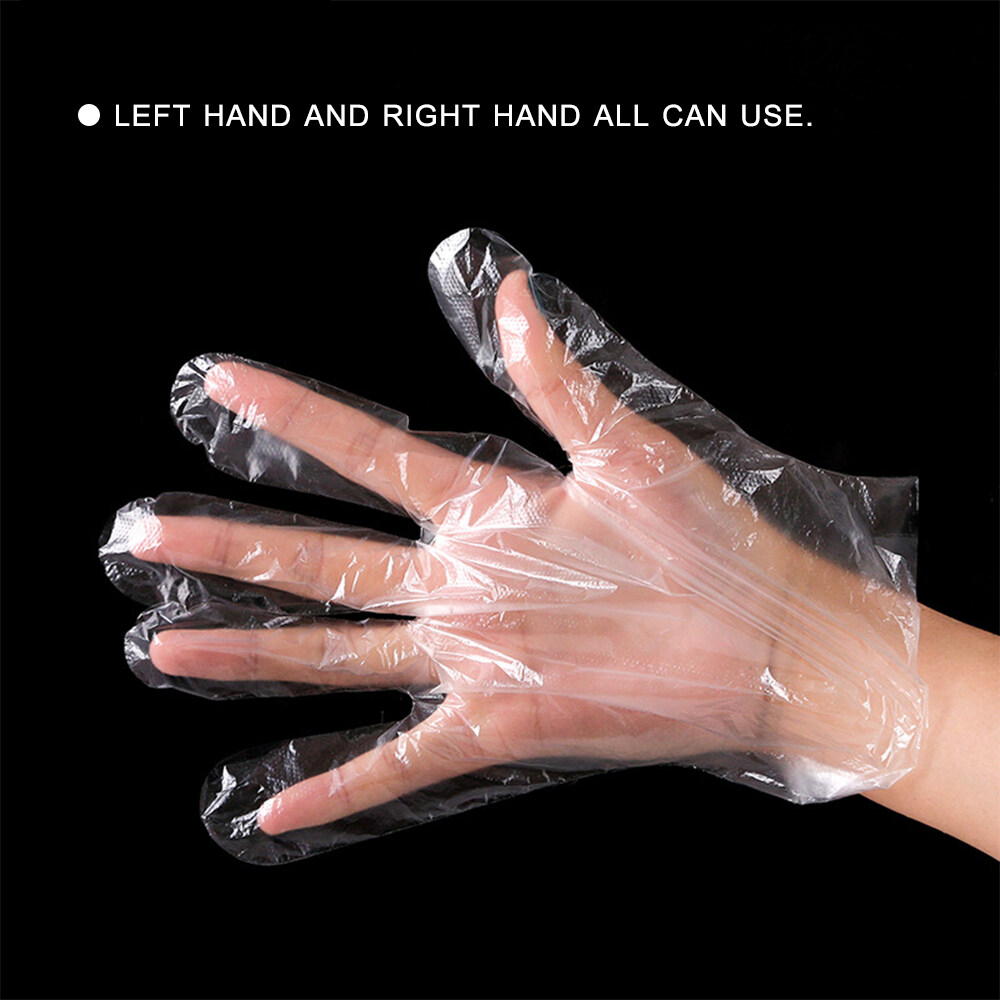 Disposable PE Gloves Single Use Transparent Gloves Latex Free Food Prep Safe Glove for Home Cleaning Restaurant Kitchen Catering Use 500PCS/Box