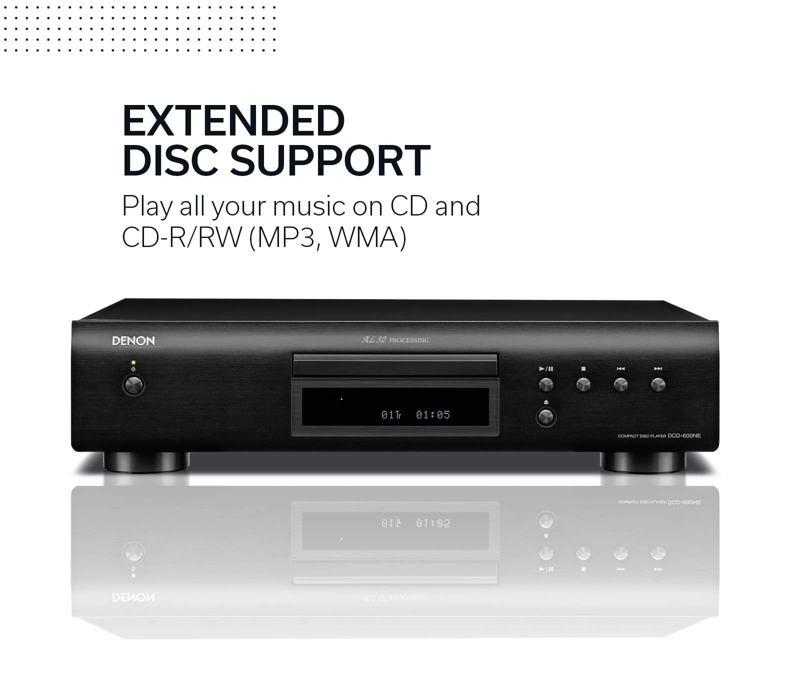 DENON DCD-600NE (BLACK), CD PLAYER WITH DENON AL32 PROCESSING, PCM5142, Burr Brown (192kHz/32-Bit)