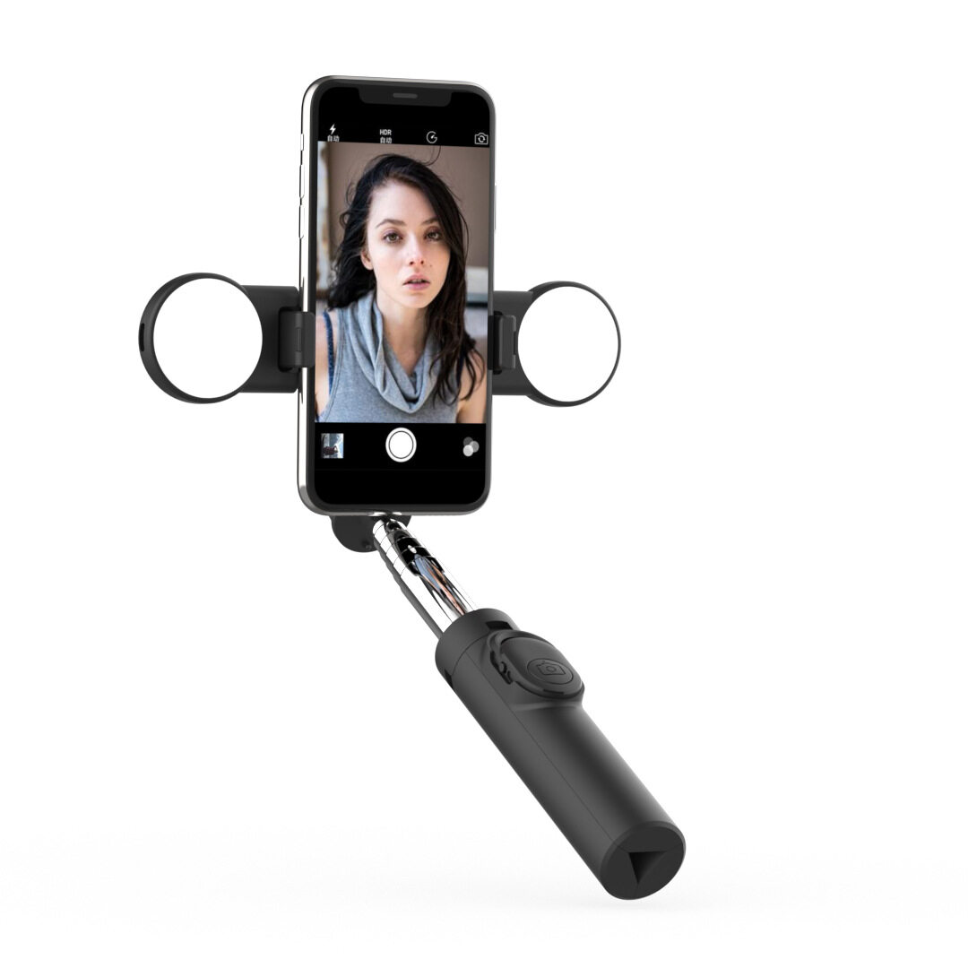 DoomHot 3in1 Selfie Stick Tripod Mini Wireless Bluetooth Selfie Stick with 4 Colors LED Fill Light Mobile Live Foldable Tripods Bluetooth Remote Control Stainless Steel Stabilized Selfie Stick Portabl